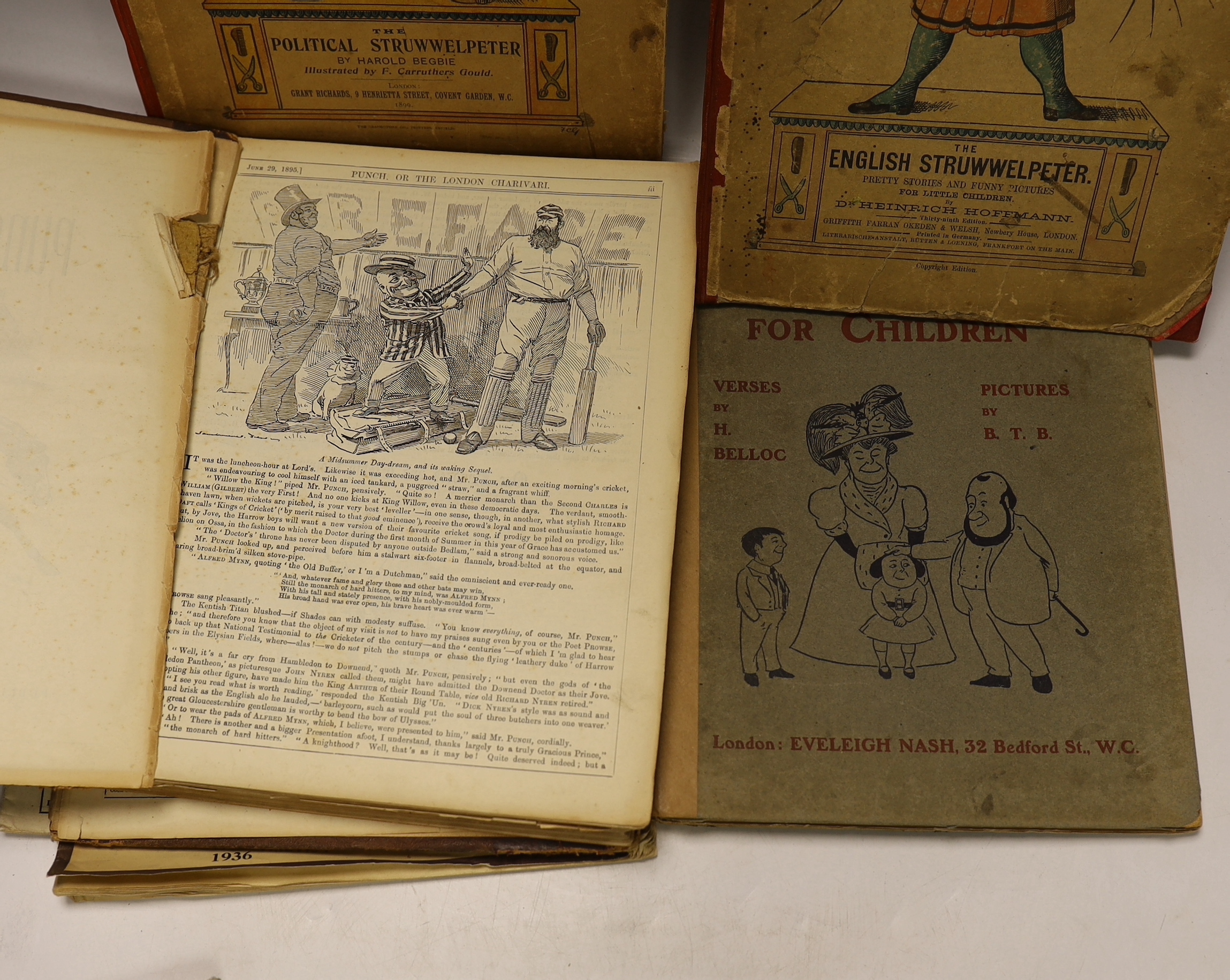 A quantity of different versions of Struwwelpeter and other books